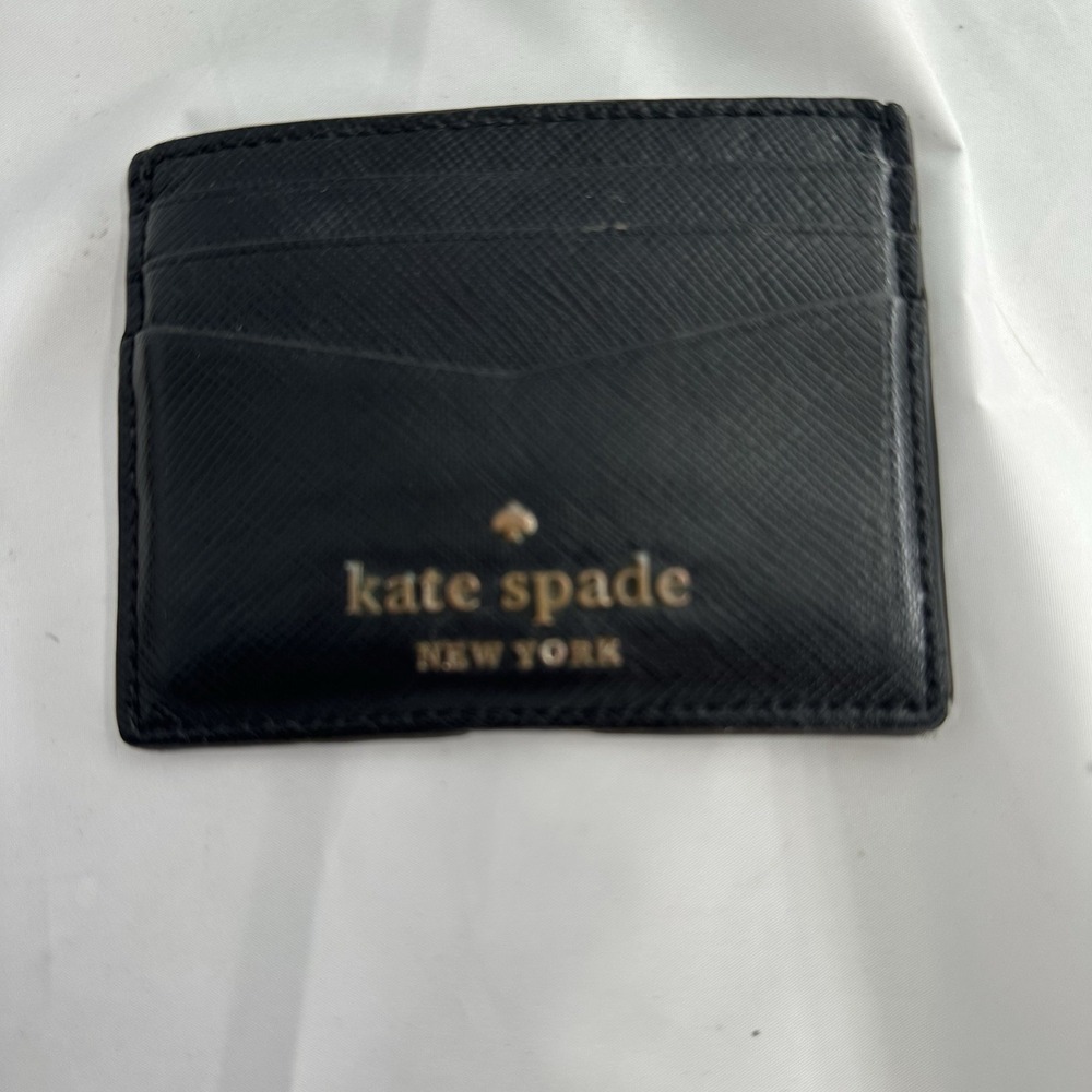 Kate Spade New York Black Leather Card Holder Wallet Slim